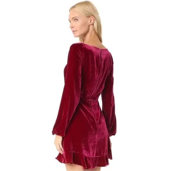 For Love And Lemons Dress Medium Red Velvet Quiet Luxury Designer Event NWT‎ - Picture 13 of 16